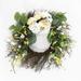 Primrue Hydrangea & Spring Blossom 26" PVC Wreath Traditional Faux, Cotton in Green | 7 H x 26 W x 29 D in | Wayfair