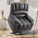 Red Barrel Studio® 40" Wide Faux Leather Power Standard Recliner w/ Massager Faux Leather in Gray | 44 H x 40 W x 37 D in | Wayfair