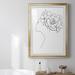 Ivy Bronx Fashion Floral Sketch II Premium Framed Print - Ready To Hang Paper, Solid Wood in Black/White | 24.5 H x 18.5 W x 1 D in | Wayfair