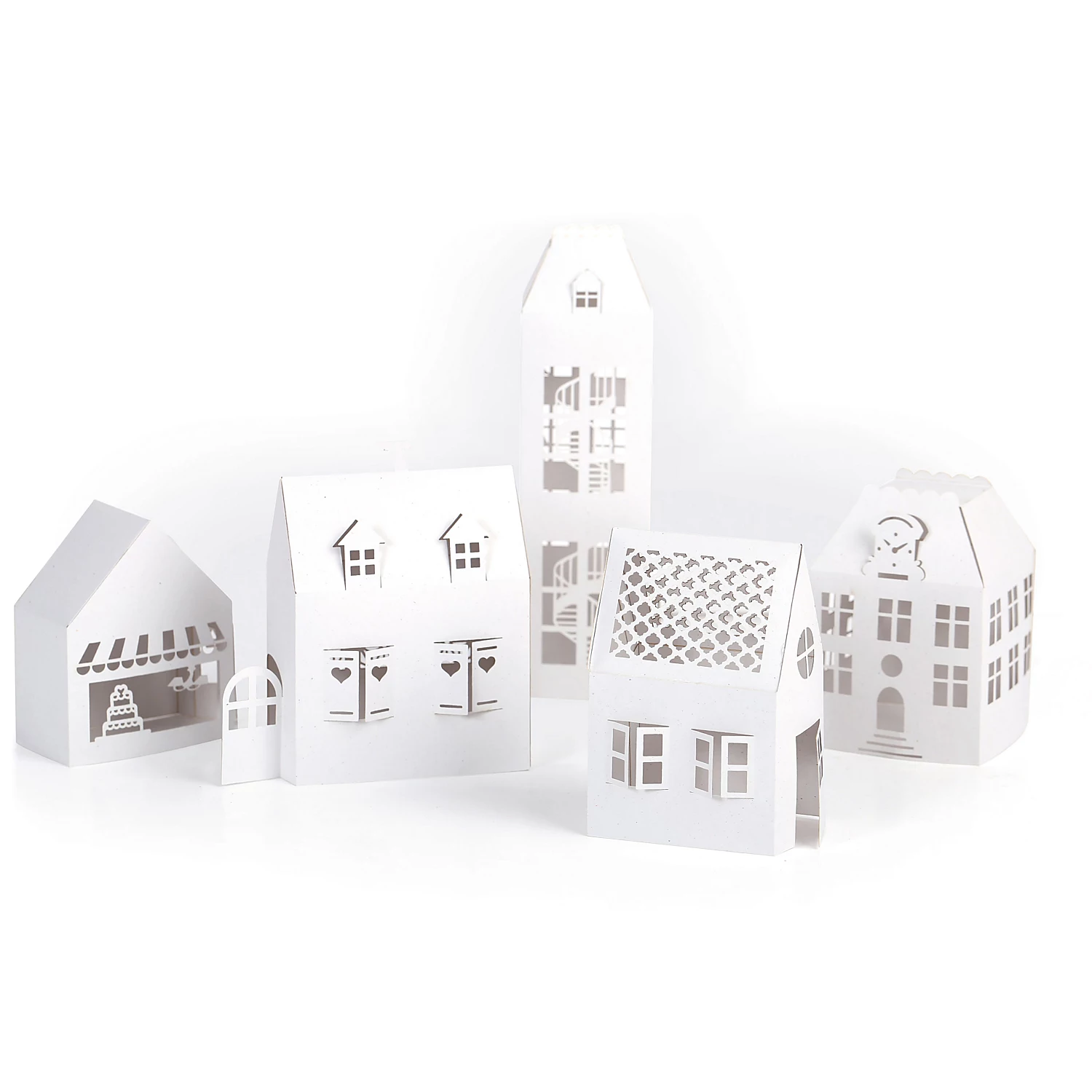 Kit créatif en papier ""maisons"", 5 pièces