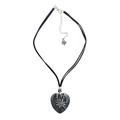 Kette mit Anhänger ALLGÄU REBELL "Lore", Damen, Gr. one size, Stein, schwarz, Basic, Halsketten, Herzanhänger mit Edelweiß