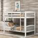 Elegant Sleek Design Twin over Twin White Bunk Bed with Ladder and High Quality Solid Pine Legs and Durable Frame for Bedroom