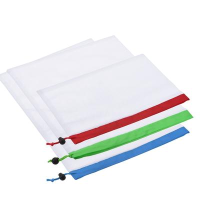 6 Pcs Reusable Mesh Produce Bags, Mesh Storage Bags-Blue+Red+Green - Red+Green+Blue - 30x43cm