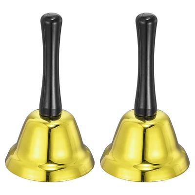 Loud Hand Bell, 2pcs 75mm(2.95") Dinner Bell for Classroom, Service, Gold Tone - Gold Tone