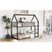 Modern and Perfect Simplicity Design Twin over Twin House Bunk Bed with Built-in Ladder and Solid Metal Frame for Bedroom