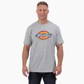Dickies Men's Short Sleeve Tri-Color Logo Graphic T-Shirt - Heather Gray Size (WS22A)