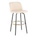 Silver Orchid Vallberga 30" Fixed-Height Bar Stool with Metal Base & Round Gold Footrest (Set of 2)