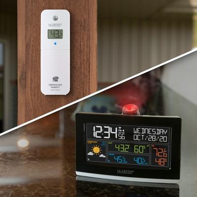 WiFi Projection Alarm w/ Outdoor Temp/Humidity with Remote Monitoring