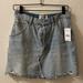 Free People Skirts | Free People Brea Distressed Denim Mini Skirt Size 28/6 Nwt | Color: Blue | Size: 28