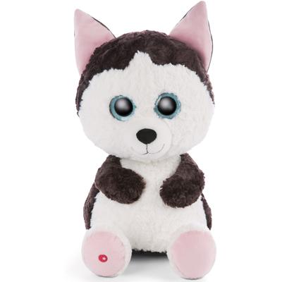 Kuscheltier NICI "Glubschis, Husky Barkley, 45 cm", schwarz (schwarz, weiß), Plüschfiguren, KinderH:45cm, Plüsch, Polyester, H:45cm
