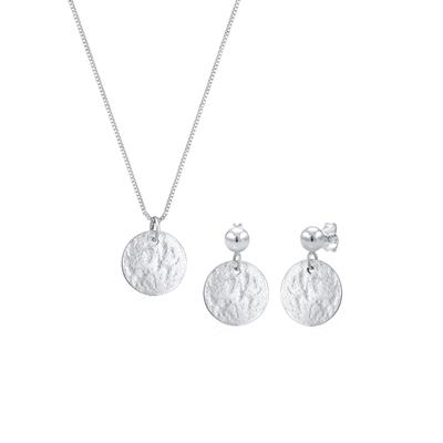Elli Plättchen Organic Kette Ohrhänger 925 Silber silberfarben Damen