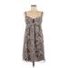 Jonathan Martin Casual Dress: Brown Batik Dresses - Women's Size 6 Petite