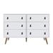 Amber Double Dresser with Faux Leather Handles in White - Manhattan Comfort 306GFX1