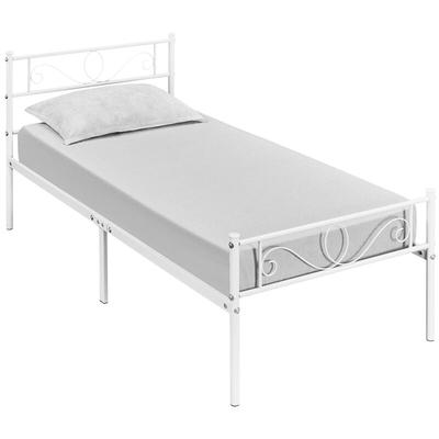 Yaheetech Metallbett Einzelbett, Metall Bettrahmen, Stabiler Gästebett, Minimalistisches Image