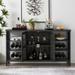 Rustic Wood Multifunctional Floor Wine Cabinet