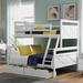 Contemporary Casual Design Twin over Full Bunk Bed with Ladder, Two Storage Drawers and Safety Guardrail Suitable for Bedroom