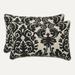 Pillow Perfect Decorative Black/ Beige Damask Outdoor Toss Pillows (Set of 2)