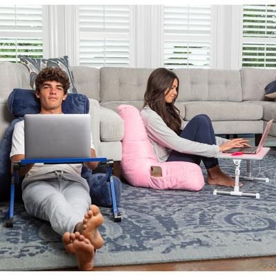 Husband Pillow - Lap Desk Wood Small Top - Fits Up to 17" Laptop - with Dual Cushion, Multifunctional Slot for Tablet