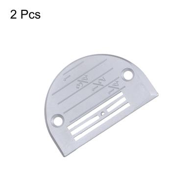 2pcs E18 No.11 & No.12 Needle Hole Chrome Plated Needle Plate for Sewing Machine - Silver Tone