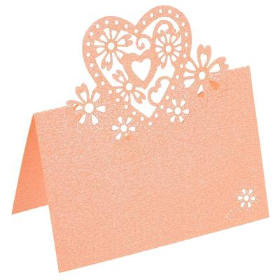 Table Name Place Cards,25Pcs Hollow Heart Shape Cut Design Blank Card Pink