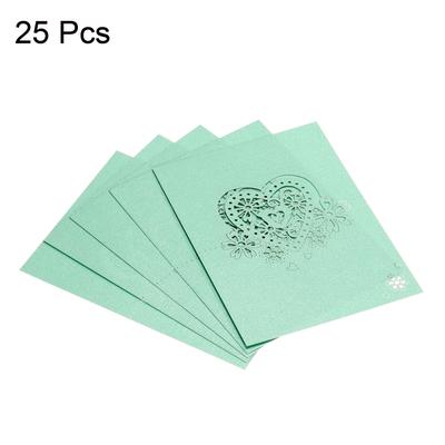 Table Name Place Cards,25Pcs Hollow Heart Shape Cut Design Blank Card Sky Blue - Sky Blue