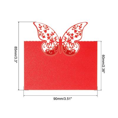 Table Name Place Cards, 25 Pcs Hollow Butterfly Cut Design Blank Card