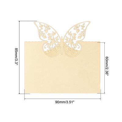 Table Name Place Cards, 50 Pcs Hollow Butterfly Cut Design Blank Card