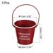 3pcs 4.3" Painted Metal Bucket with Handle Flowerpot Planter Container