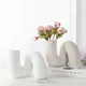 Vases abstremberg minimalistes modernes en céramique forme de tube torsadé blanc pots de fleurs