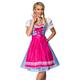 Dirndline Damen Traditionelles Karodirndl Kleid f?r besondere Anl?sse, pink/blau/wei?, M