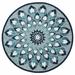 Blue/White 48 x 48 x 0.5 in Area Rug - Canora Grey Round Hath Machine Woven Wool Area Rug in Wool | 48 H x 48 W x 0.5 D in | Wayfair