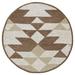 Brown/White 48 x 48 x 0.5 in Area Rug - Corrigan Studio® Brown Bohemian Geometric Area Rug Wool | 48 H x 48 W x 0.5 D in | Wayfair