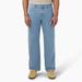 Dickies Men's Loose Fit Double Knee Jeans - Light Denim Size 38 32 (DUR05)