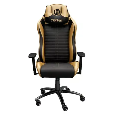 Techni Sport Ergonomic Racing Style Gaming Chair - Golden, Gold