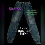 Levi's Jeans | Levi’s Denizen Ladies High Rise Joggers. Drawstring Waist. Tapered Cuff. | Color: Blue | Size: Xs