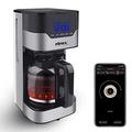 Smart Coffee Maker, Korex 1.5L Drip Filter Coffee Machine Easy Programmable Connectivity with APP Alexa Glass Carafe Reusable Filter Anti-Drip Function Boil-Dry Protection 900W