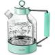 Electric Kettle, ASCOT Glass Electric Tea Kettle 1.5L 2200W Tea Heater & Hot Water Boiler, Borosilicate Glass, BPA-Free, Auto Shut-Off and Boil-Dry Protection (Green)
