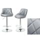 2x Modern Leather Swivel Bar Stools Breakfast Kitchen Chair Chrome Base Gas Lift (Dark Grey)