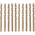 Rennie Tools - Box of 10 x 9.2mm HSS Gold Cobalt Jobber Drill Bit Set For Stainless Steel, Hard Metals, Aluminium, Cast Iron, Copper. Twist Drill Bit Sets Supplied In A Box. 9.2mm Drill Bit Set