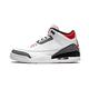 Jordan Mens Air Jordan 3 Retro Leather Synthetic Trainers, White/Fire Red-cement Grey-bla, 8 UK