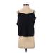 Abercrombie & Fitch Sleeveless Blouse: V Neck Covered Shoulder Black Solid Tops - Women's Size X-Small