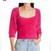 Free People Sweaters | Free People Moonbeam Pullover Sweater With Deep Neckline Raspberry Size S | Color: Pink | Size: S