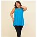 Torrid Tops | Euc Women’s Super Soft Torrid Knit Sleeveless Blouse Onex Crochet Button Back | Color: Blue | Size: 1x