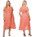 Jessica Simpson Dresses | Jessica Simpson Plus Size Shay Floral Lap Dress | Color: Orange | Size: Various