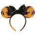 Disney Accessories | Disney Parks Halloween Sweet & Spooky Lollipop Candy Swirl Minnie Ears Headband | Color: Black/Orange | Size: Os