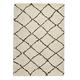 LUX Rugs Ivory & Black Diamond Design Modern Shaggy Rug 120cm x 170cm | 4cm Long Pile | 100% Heatset Polypropylene Yarn