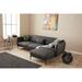 Brown Sectional - Latitude Run® Klyda 104" Wide Upholstered Chaise Sectional Sleeper Sofa Linen | 35.3 H x 106.6 W x 37.7 D in | Wayfair