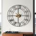 Trent Austin Design® Oversized 36" Wall Clock Metal/Solid Wood in Black/Brown | 36 H x 36 W x 1.5 D in | Wayfair 7B1D938099EF4DDFAA73CFE5BDB72212