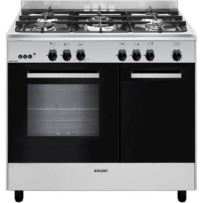 Gaskocher 66l 5 brenner edelstahl/schwarz - Glem - ga960pcgix Image