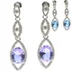 Boucles d'oreilles classiques en argent regardé 925 arc-en-ciel long goutte de feu topaze